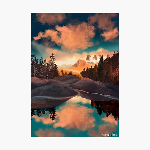 Landscape sunset Photographic Print