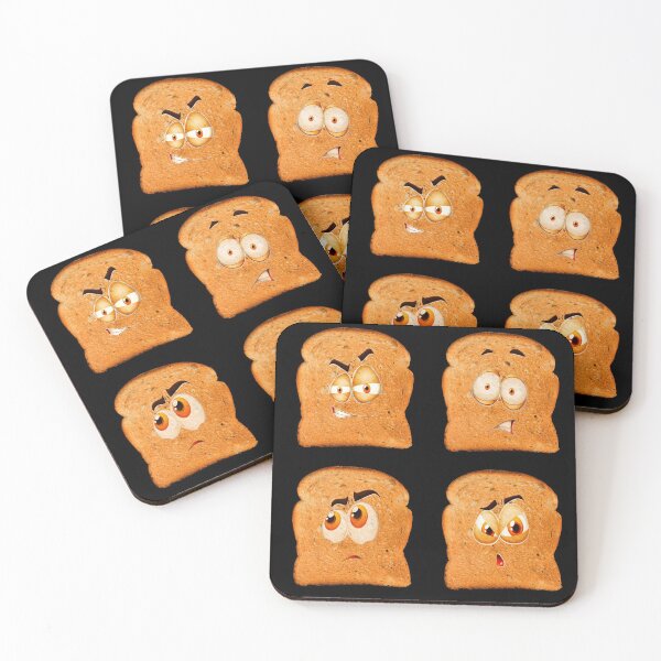 Item preview, Funny Cute But Creepy Toast Bread Kawaii Food Faces designed and sold by MintaApparel.