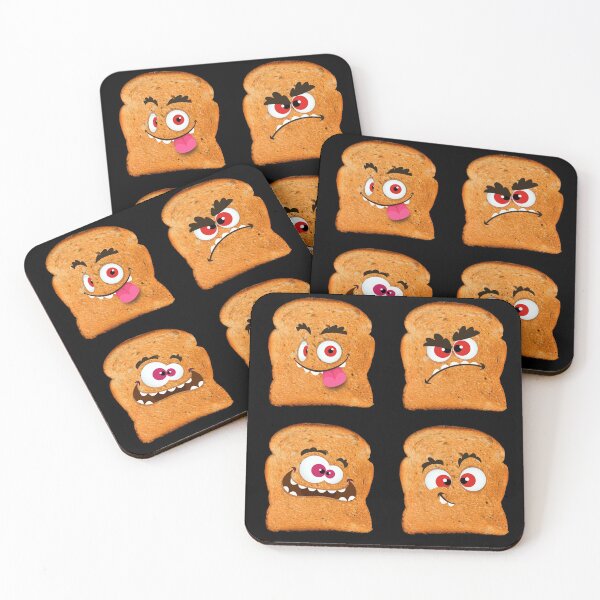 Item preview, Funny Cute But Creepy Toast Bread Kawaii Food Faces designed and sold by MintaApparel.