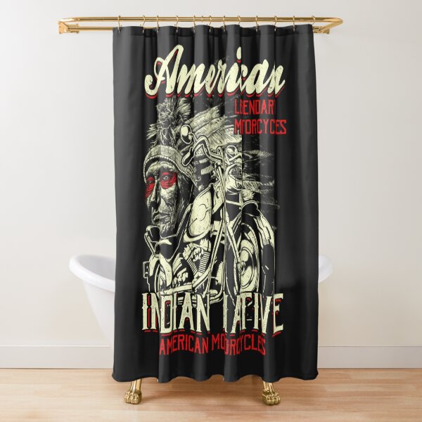 Vintage American Motorcycle Indian for Old Biker Gifts Shower Curtain