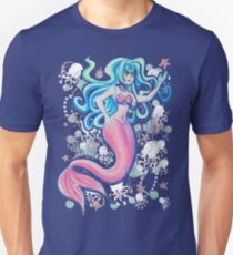 Pink Schwanzfinne Meerjungfrau Slim Fit T-Shirt