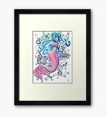 Pink Tailfin Mermaid Framed Print