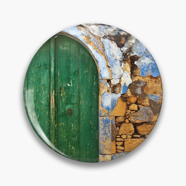 Item preview, Green door, peeled indigo wall designed and sold by Hercules Milas.