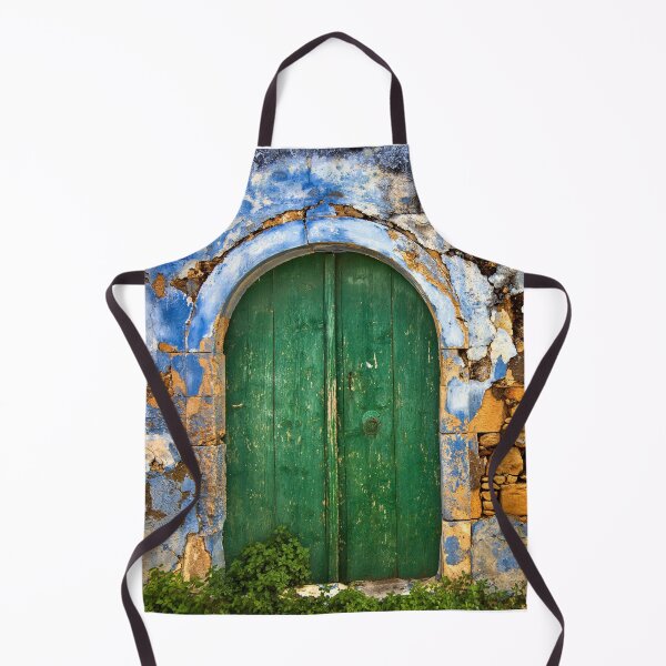 Item preview, Green door, peeled indigo wall designed and sold by Hercules Milas.