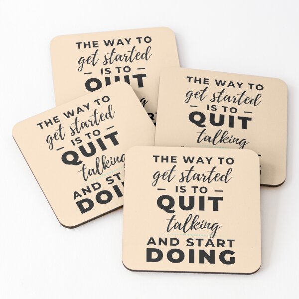 Item preview, The way to get started is to quit talking and start doing- black text designed and sold by EvaWolf.
