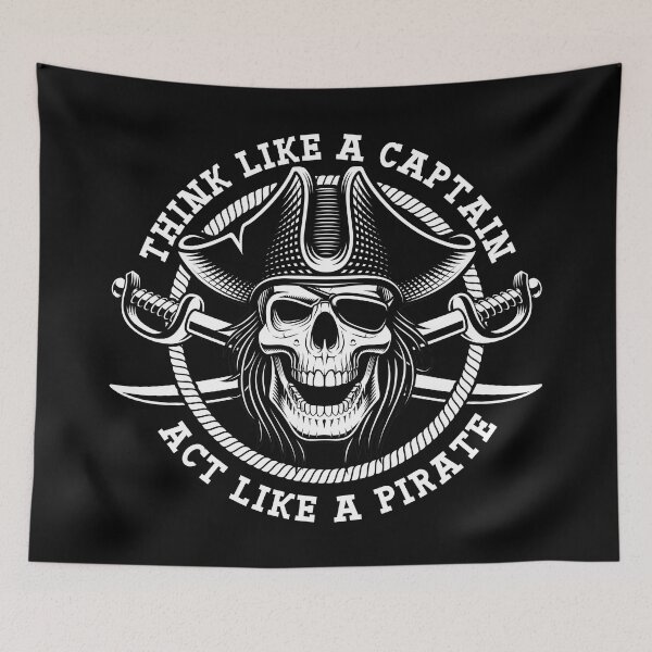 Item preview, Think Like A Captain Act Like A Pirate, Sea Captain Design designed and sold by Parkerzz.