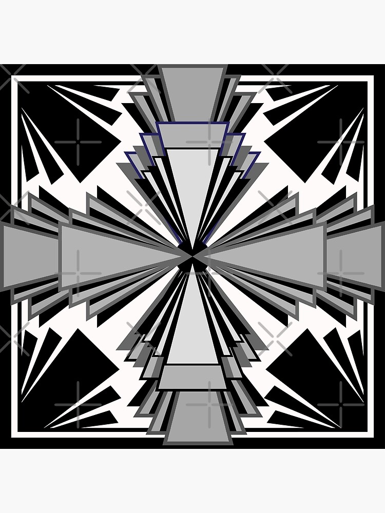 Art Deco Geometric Black White and Gray | Art Board Print