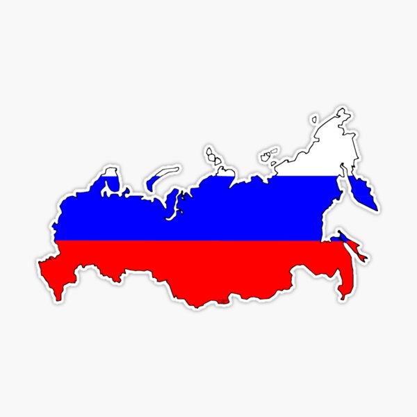 Russia map with flag of country