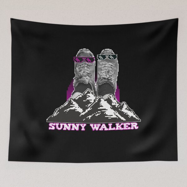 Item preview, Retro Pixel Sunny Walker mountain boots hiking + Alps design designed and sold by emm-j.