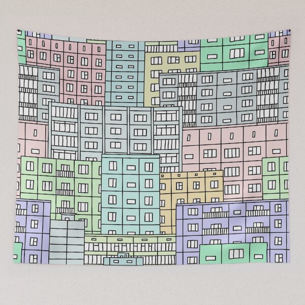Item preview, CITY PATTERN BLUE designed and sold by Valeria Agibalova.