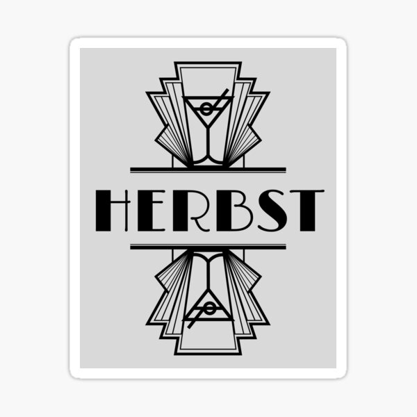 "Herbst Surname Art Deco Graphic " Sticker for Sale by SloganExpress