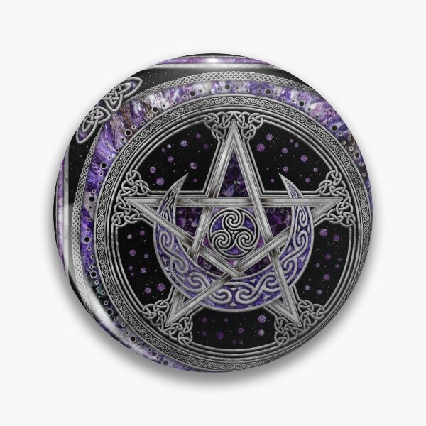 Item preview, Pentagram Triskelion Amethyst Moon  designed and sold by k9printart.
