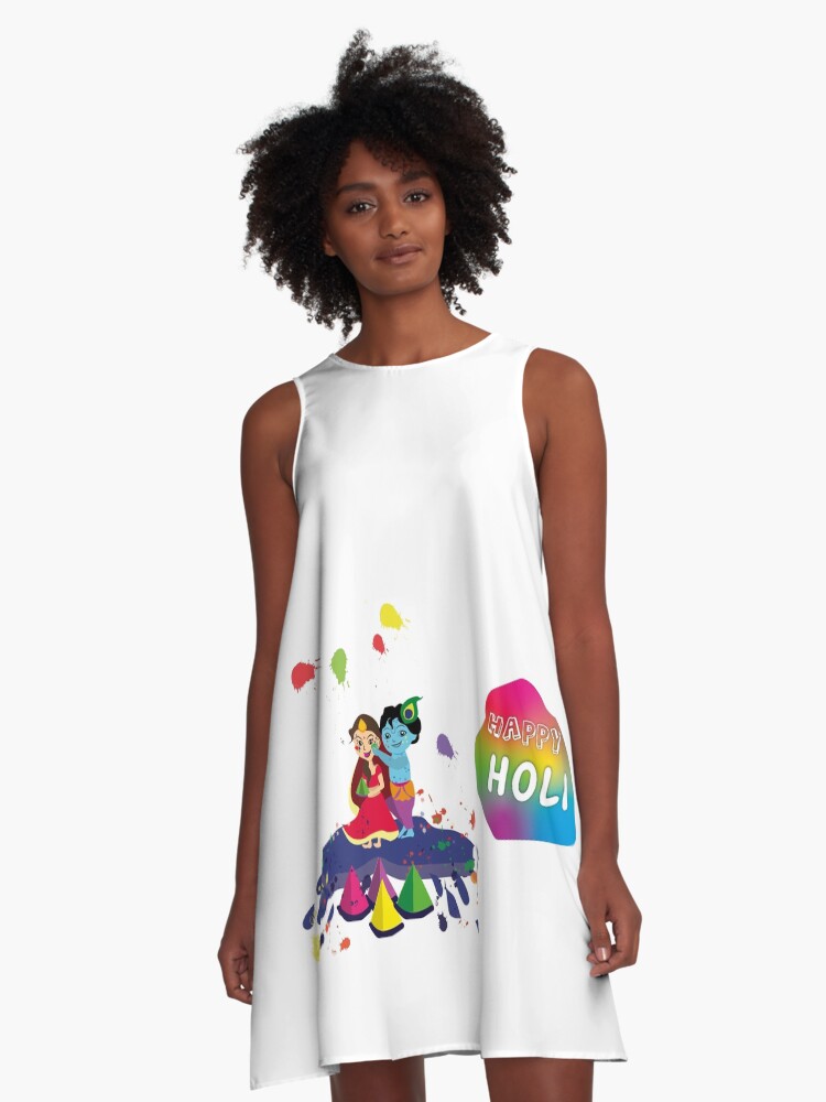 Radha Krishna Dress Holi Radha Krishna Playing Holi Art And Stiker