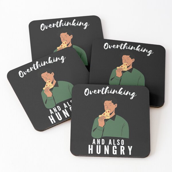 Item preview, Funny Busy Overthinking and also Hungry- White text- Man Version designed and sold by EvaWolf.