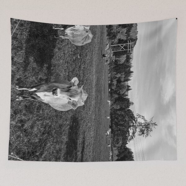 Item preview, A Cow in a Fresh Green Field (black and white edit) designed and sold by Grace Feucht.