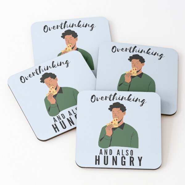 Item preview, Funny Busy Overthinking and also Hungry- Black text- Man Version designed and sold by EvaWolf.