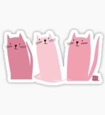 Three Little Pink Cats Sticker