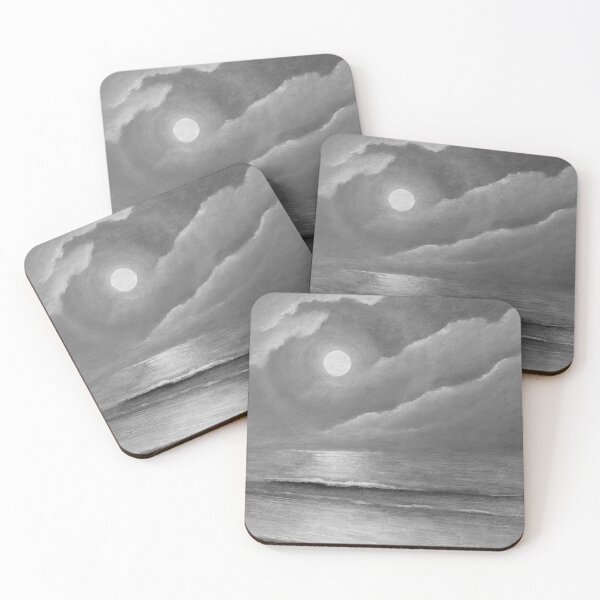 Item preview, Monochrome moonlit ocean path - mangata designed and sold by LisaLeQuelenec.