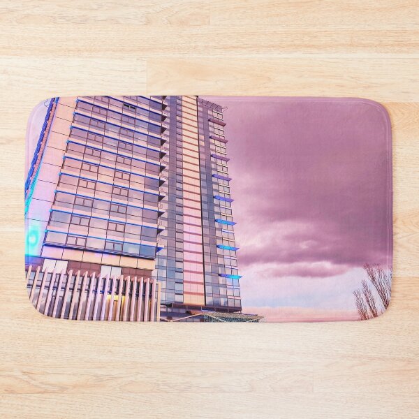 Item preview, Big city lights in the pinky sunset sky designed and sold by nelllkata.