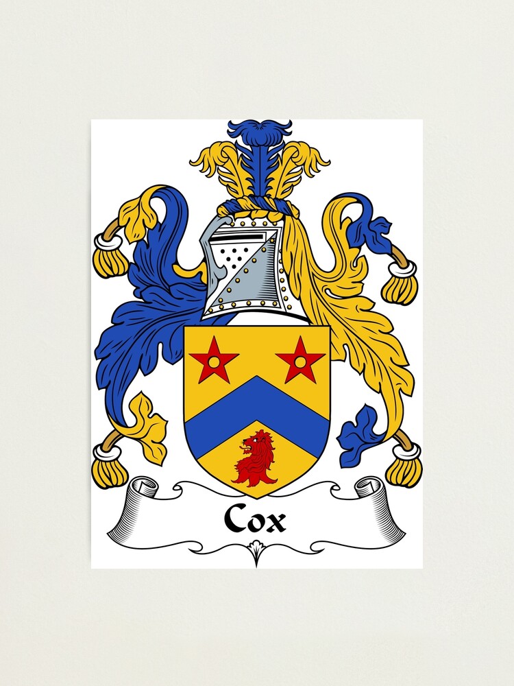 "Cox Coat of Arms / Cox Family Crest" Photographic Print by