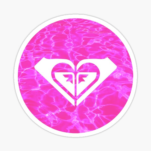 1 x Roxy white logo with fluorescent pink flower car sticker 