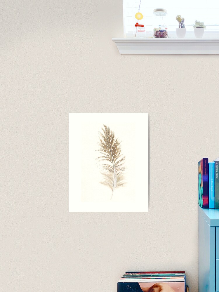 Thumbnail 1 of 3, Art Print, Guinea feather study in watercolour designed and sold by LisaLeQuelenec.