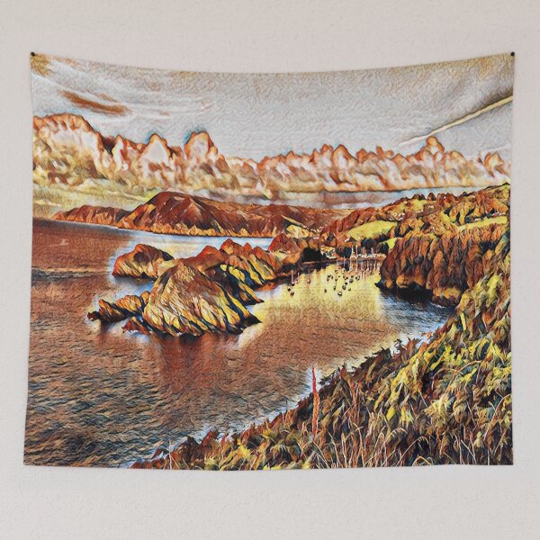 Item preview, Watermouth bay Devon. Golden sun set.  designed and sold by TrippyEarth.