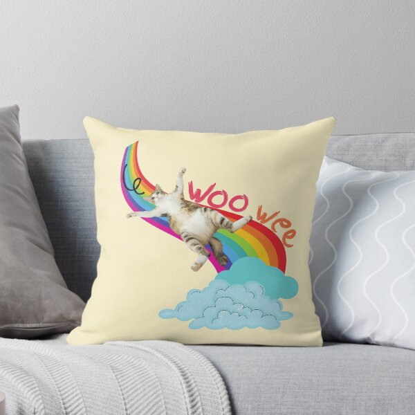 Item preview, Woo Wee (Kitty Sliding Down Rainbow) designed and sold by leBoosh-Designs.