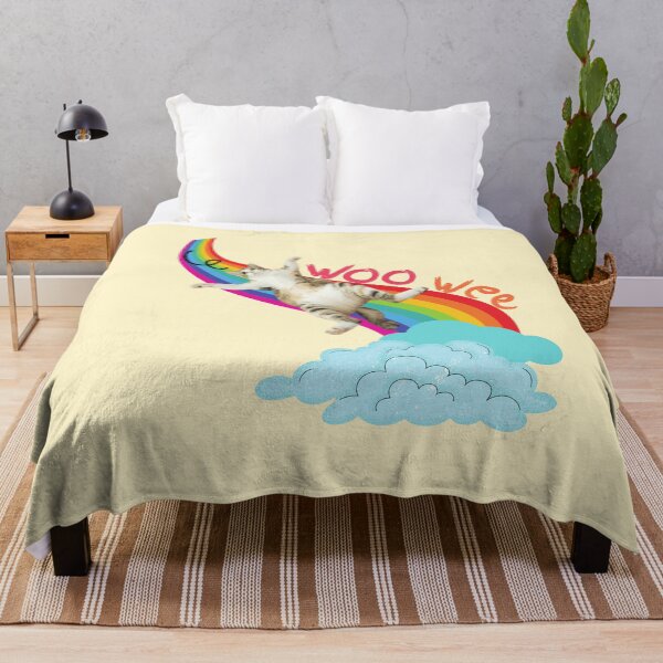 Item preview, Woo Wee (Kitty Sliding Down Rainbow) designed and sold by leBoosh-Designs.