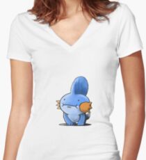 Mudkip: Such Kawaii Women's Fitted V-Neck T-Shirt