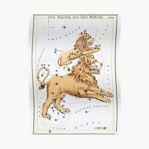 Vintage Leo Constellation Poster