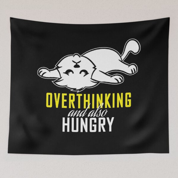 Item preview, overthinking and also hungry, bear designed and sold by Jesar.