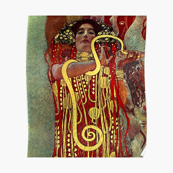 High Resolution Enhanced Gustav Klimt Medicine Hygieia 1907 Poster