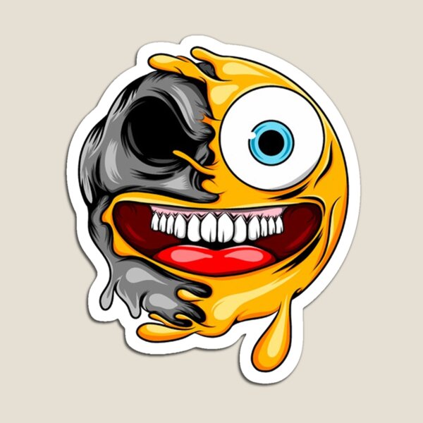 Item preview, Crazy expression with big mouth to death skull emoticon designed and sold by ESDT.