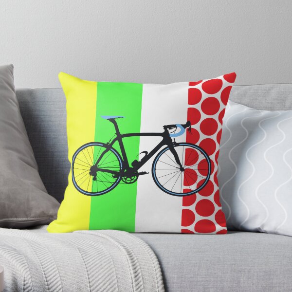 Bike Tour de France Jerseys (Vertical) (Big - Highlight) Throw Pillow