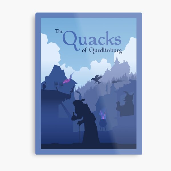 Les charlatans de Quedlingburg - Jeu de société - Style d'affiche de voyage minimaliste - Art de jeu Impression métallique