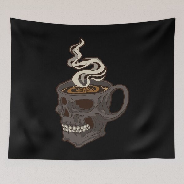 Item preview, Funny Coffee Cup Barista Comic Skull designed and sold by Luxara1.
