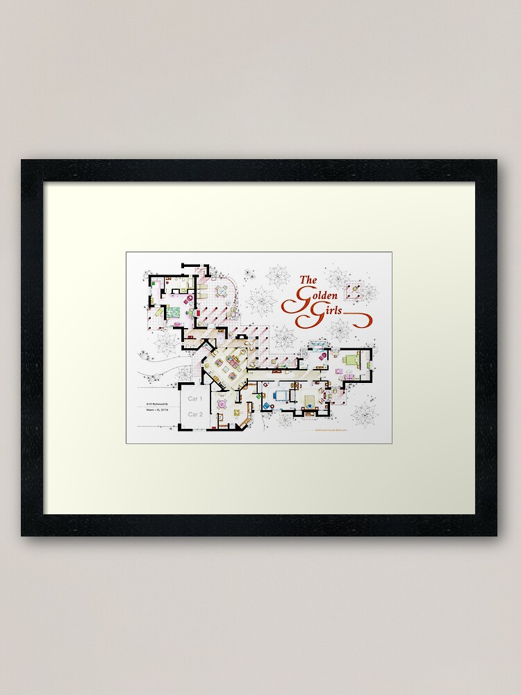 The Golden shops Girls House Floor Plan Framed Art