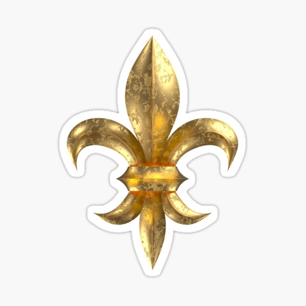 Fleur de Lys / Fleur de Lis 3D-Gold-Look korrodiert Sticker