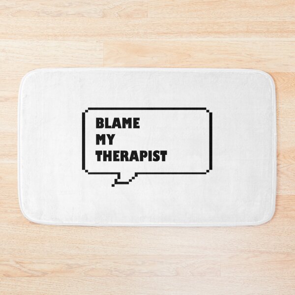 Item preview, Blame my therapist funny retro arcade style Black and White speech bubble designed and sold by Deegital18.
