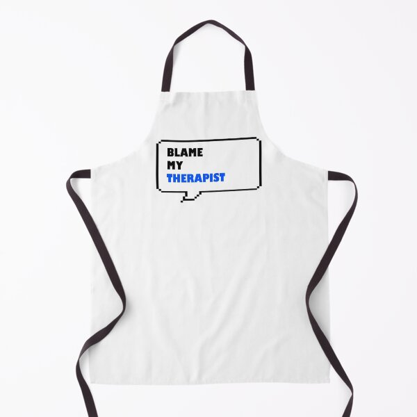 Item preview, Blame my therapist funny retro arcade style Black, Blue and White speech bubble designed and sold by Deegital18.