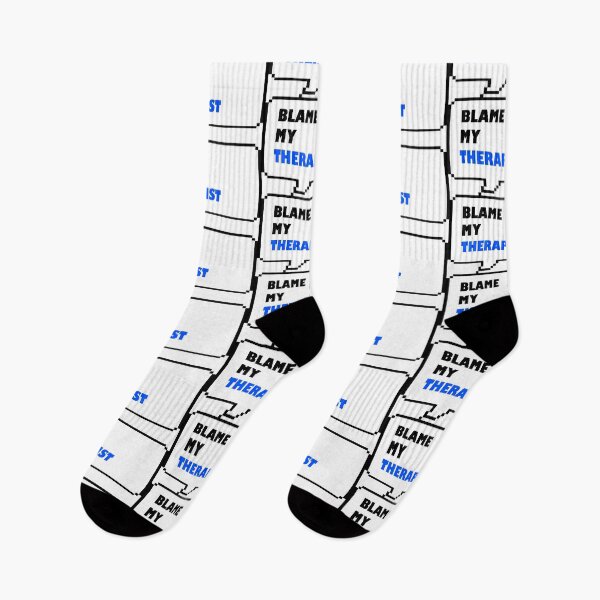 Item preview, Blame my therapist funny retro arcade style Black, Blue and White speech bubble designed and sold by Deegital18.
