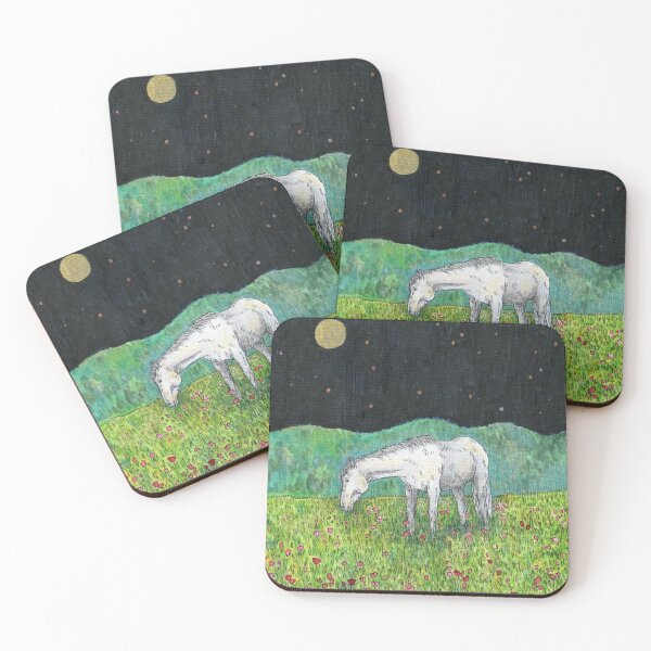 Item preview, White horse grazes in the field.  designed and sold by Yovin11.