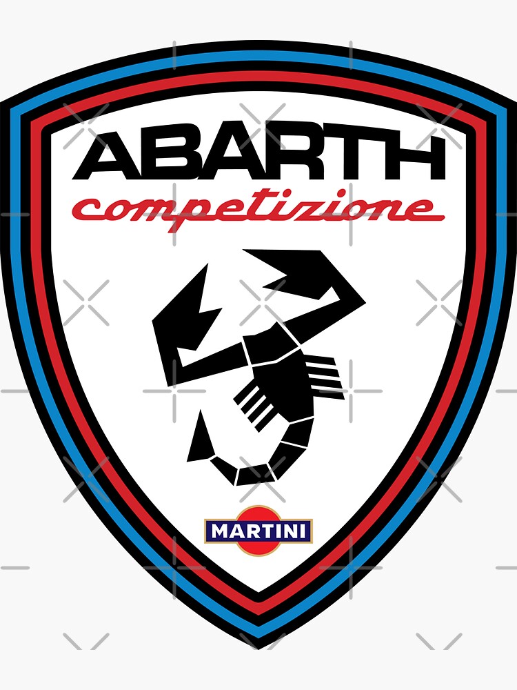 Fiat Abarth Scorpion logo voiture moto Racing Tuning Decal Stickers GRIS 50 mm