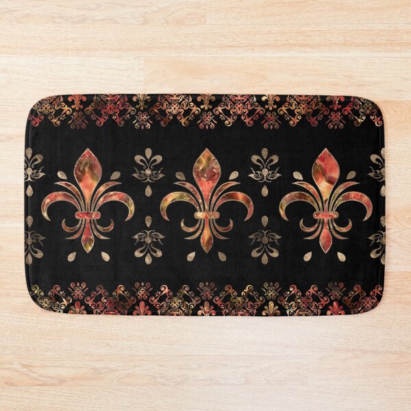 Item preview, Fleur-de-lis ornament Red marble designed and sold by k9printart.