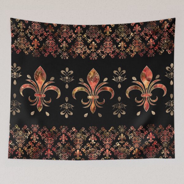Item preview, Fleur-de-lis ornament Red marble designed and sold by k9printart.