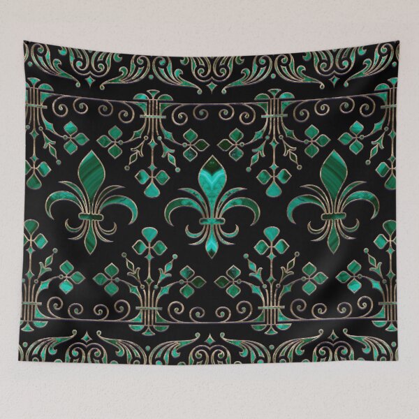 Item preview, Fleur-de-lis ornament Malachite Green designed and sold by k9printart.