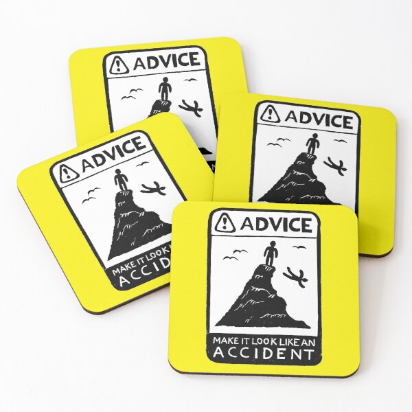 Item preview, ADVICE: Make it look like an accident. - Original linocut design and print designed and sold by PixelPalmer.