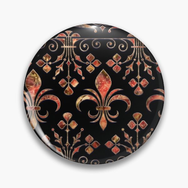 Item preview, Fleur-de-lis ornament Red marble designed and sold by k9printart.