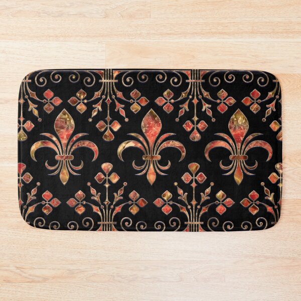 Item preview, Fleur-de-lis ornament Red marble designed and sold by k9printart.